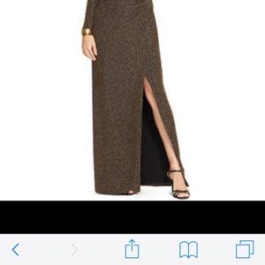 RALPH LAUREN EVENING DRESS- METALLIC BRONZE